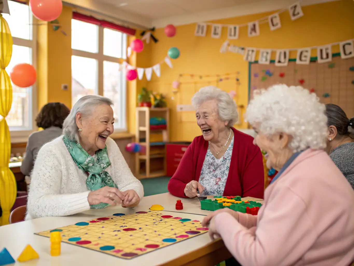 A group of senior citizens enjoying a friendly game of badminton, highlighting the accessibility and health benefits of the sport for older adults, with an emphasis on social interaction and active aging.