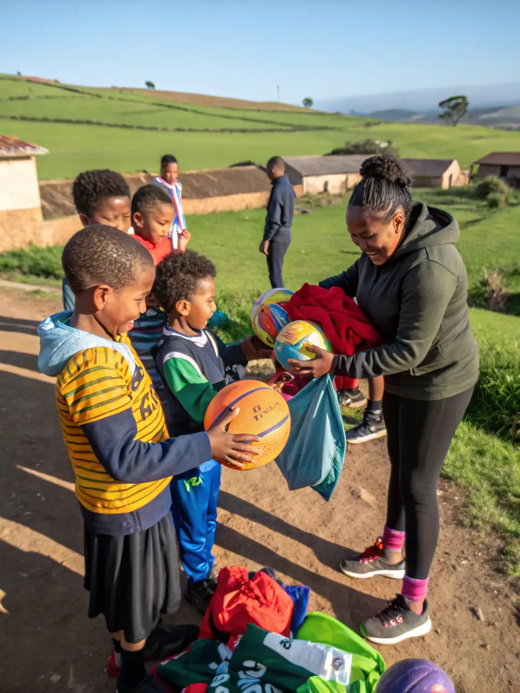 An image of badminton equipment being donated to a local school by COMITE DEPARTEMENTAL BADMINTON CANTAL, symbolizing their commitment to supporting badminton at the grassroots level.